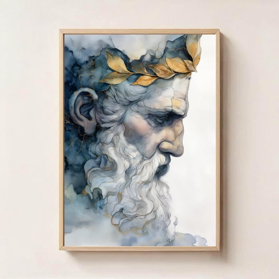 Zeus Wall Art, Greek God Of Thunder And Sky, Olympus Mythology Print, Zeus , Zeus Wall Art, Zeus Portrait UNFRAMED Poster, Wall Art for Decor, Present, 8x12