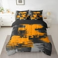 thumbnail image 2 of Manfei Orange Gray Black Ombre Bedding Comforter Set 7pcs, Abstract Oil Painting King Bedding Sets, Watercolor Gradient Bed Sheets, Lightweight Room Decor, 2 of 8