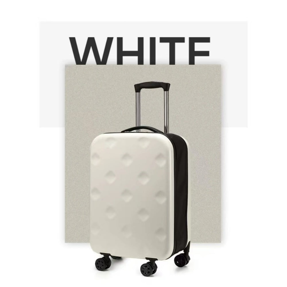 20 - inch White Carry - on Luggage Expandable Large Capacity for Travel