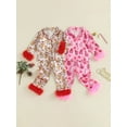 thumbnail image 3 of BemeyourBBs Girls 2Pcs Christmas Pajamas Long Sleeve Bow Print Shirt + Pants Set, 3 of 9
