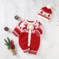 thumbnail image 4 of Newborn Infant Boy Girl Christmas Deer Knitted Sweater Baby Jumpsuit Romper Cotton 1 Piece Toddler Christmas Outfit Boy, 4 of 4