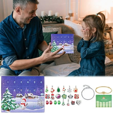 Gcvizuso Christmas Calendar, Advent Calendars, 24 Day Countdown Christmas Calendar Gift Box Set DIY Beaded Christmas Gift