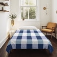 thumbnail image 4 of Navy Blue Plaid Tapestry for Bedroom Wall Hanging Tapestry, Spring Farmhouse Buffalo Checkered Ceiling Backdrop Tapestries Poster Blanket Wall Decor for Teens Room Living Room Dorm 55" x 73", 4 of 8