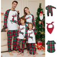 thumbnail image 1 of Conjunto de pijama con estampado de alce navideño, traje de padre e hijo, Top de manga larga con cuello redondo y pantalones a rayas a cuadros, ropa de dormir y de estar por casa xuanjing unisex, 1 of 2