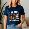 thumbnail image 5 of Happy Hallothanksmas Tshirt, Halloween Thanksgiving Christmas Shirt, Holiday Season Tee, Turkey Gift, Vintage Ghost ,Merry Christmas, 5 of 5