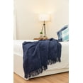 thumbnail image 3 of Fabstyles  Chenille Basket Weave Polyester Throw Blanket Lilac, 3 of 6