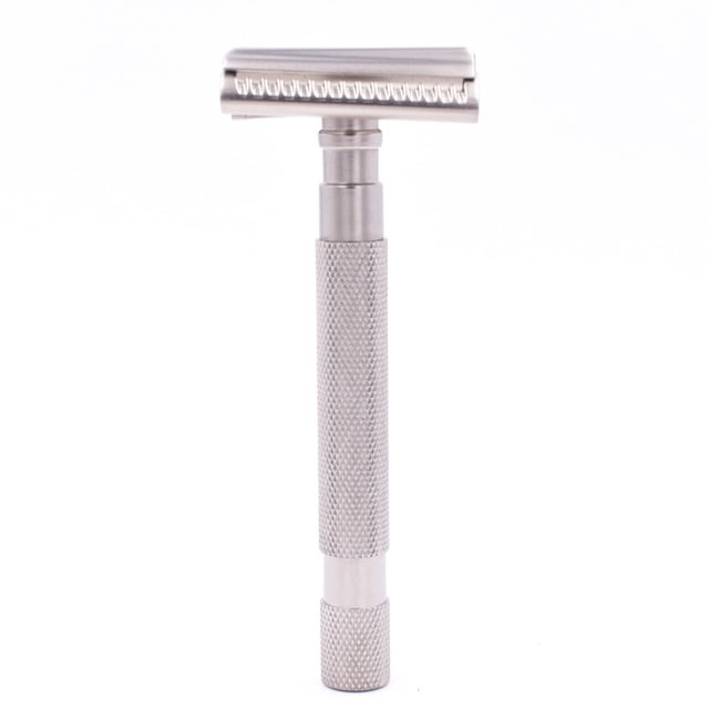 Parker's Semi Slant Safety Razor and 5 Parker Premium Double Edge Razor Blades (Satin Chrome)