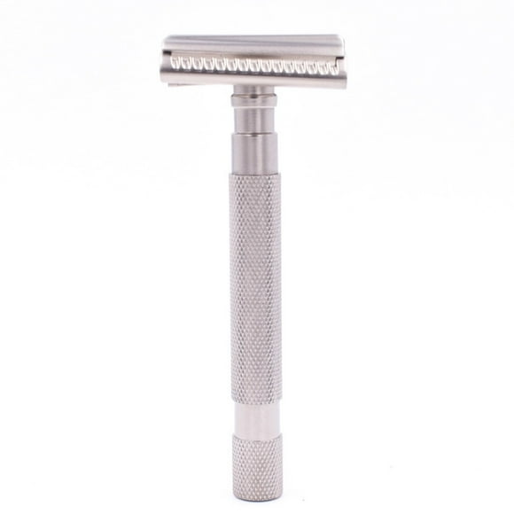 Parker's Semi Slant Safety Razor and 5 Parker Premium Double Edge Razor Blades (Satin Chrome)