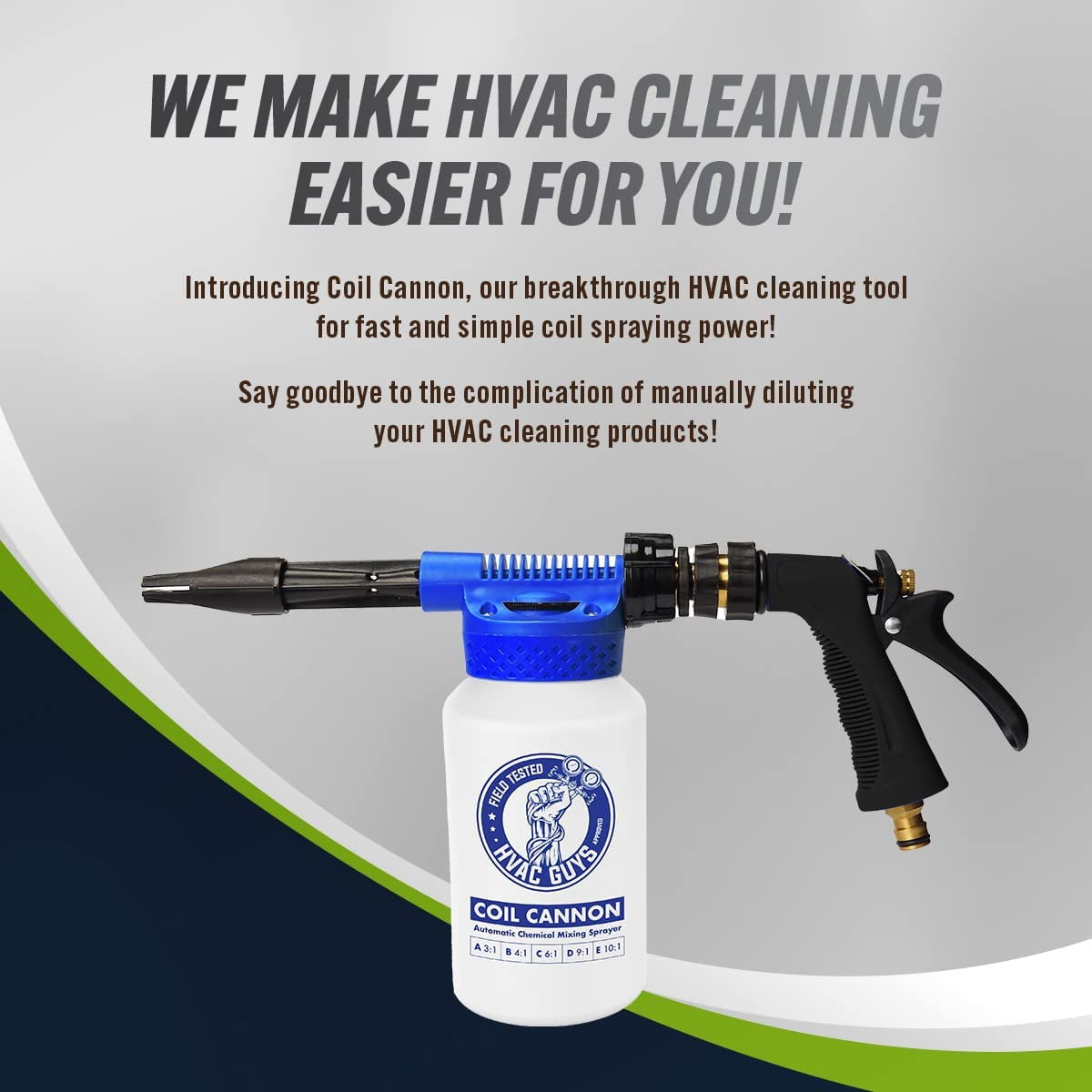 HVAC Guys Coil Cannon Cleaner Mixing Sprayer for Air Conditioning and Refrigeration Coil Cleaner - 2QT Size