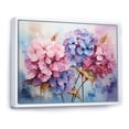 thumbnail image 2 of Designart "Contemporary Collage Of Pink And Purple Hydrangeas" Flowers Floater Framed Wall Art Living Room, 2 of 5