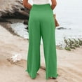 thumbnail image 6 of Lmnyox Wide Leg Trousers for Women Ruched High Waist Casual Palazzo Pants Solid Fashion Lounge Pants with Pocket, 6 of 9