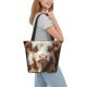 thumbnail image 2 of Fotbe Cow With Butterflies Bolsa de Playa con Estampado, Bolsa de Hombro, Bolsa de Mano Espaciosa, Bolsa de Viaje Ligera, Bolsa de Compras Versátil, 2 of 6