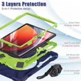 thumbnail image 5 of REQO Case for Samsung Galaxy Tab S9/S8/S7 11" and Tab S9 FE 10.9":3-Layer Structure Portable Hybrid Shock-Proof Cover with S Pen Holder Rotatable Hook&Loop Kickstand, 5 of 6