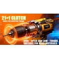 thumbnail image 4 of 21V Cordless Drill Set, Electric Power Drill with 2 Batteries & Charger, 3/8" Keyless Chuck, 25+1 Torque Setting, Cordless Drill Driver with Drill Bits, Sockets, Screwdriver Bits & Tool Box, 4 of 6