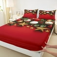 thumbnail image 3 of jejeloiu Christmas Theme Bed Sheets,Merry Xmas King Sheets,Happy Holiday Sheet Set,Ultra Soft Home Decor,4 Pieces, 3 of 7