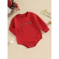 thumbnail image 3 of Faithtur Baby Christmas Rompers Newborn Winter Tree Embroidery Round Neck Bodysuit Infant Long Sleeve Jumpsuits for Winter, 3 of 8