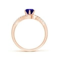 thumbnail image 2 of ANGARA Natural Prong-Set Tanzanite Bypass Ring with Diamond Accents in 14K Rose Gold for Women (Size-6mm) | December Birthstone, Birthday, Anniversary, Jewelry Gift for Women | Natural Tanzanite Ring, 2 of 8