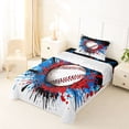 thumbnail image 5 of Erosebridal Baseball Sport Games Twin Sheet Sets,Watercolor Splatter Ink Bedding For Boys Teens 3 Pieces, 5 of 6