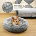 thumbnail image 6 of Katinyos Calming Dog Bed for Medium Dogs, 32 inches Donut Dog Bed with Slip-Resistant Bottom, Machine Washable Pet Bed for Dogs & Cats, Fluffy Plush Faux Fur Dog Anxiety Bed Fits up to 45 lbs, 6 of 7