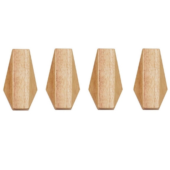 4 x Coat Hooks-Wood color
