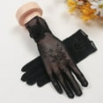 thumbnail image 2 of MIASHUI Women's Sheer Lace Gloves, Breathable Mesh Gloves with Floral Pattern, Touchscreen Compatible Short Gloves, Non- Grip for Driving & Daily Use Black, 2 of 3