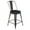 Black/Black, variant on Flash Furniture Kai Commercial Grade 24" High Black Metal Indoor-Outdoor Counter Height Stool with Removable Back and Black All-Weather Poly Resin Seat