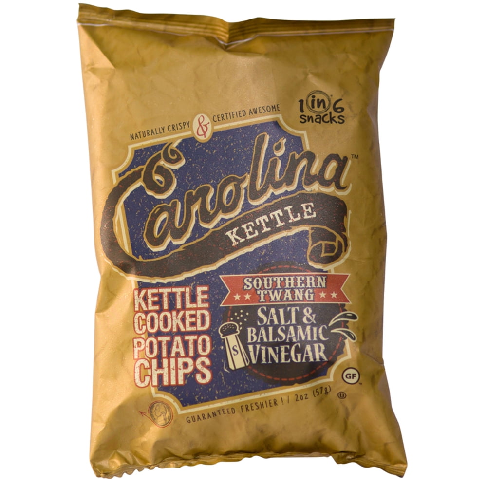1 in 6 Snacks 9023909 2 oz Bagged Carolina Salt & Balsamic Vinegar Potato Chips - Case of 20