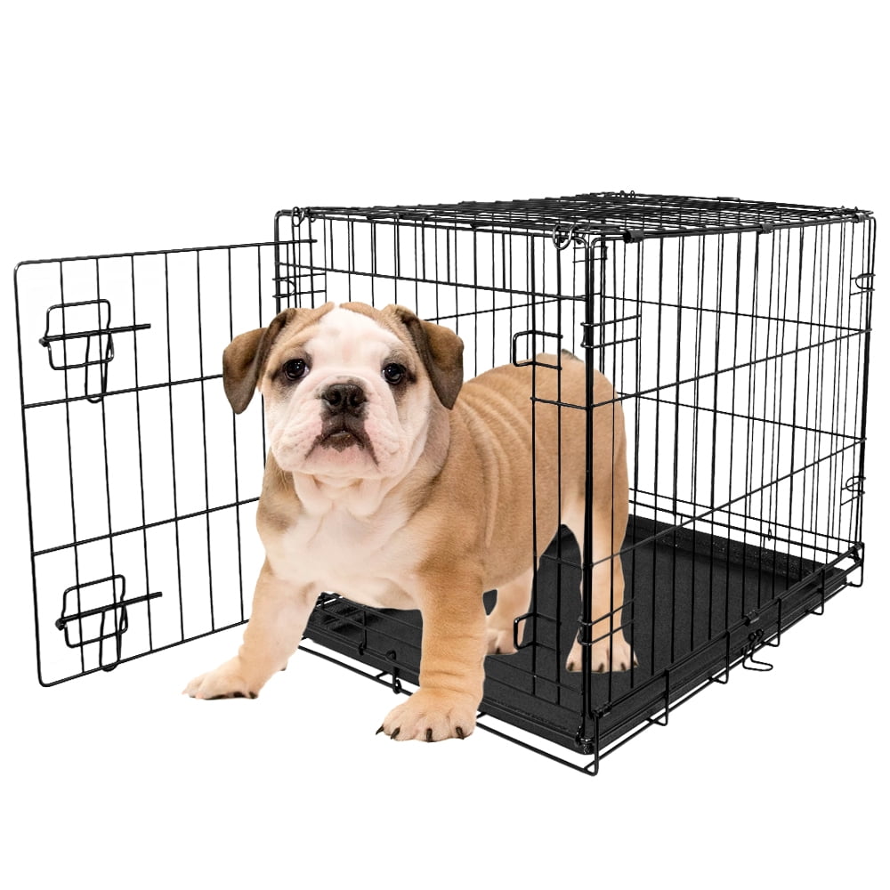 Blue Beagle Easy to Clean 24" Steel Folding Pet Kennel for Small Dogs