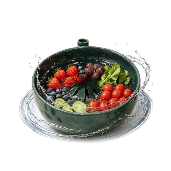 5.9in Berry Swirl Bowl,Self Spinning Berry Washing Bowl,Multifunctional Kitchen Colander Bowl Dynamic Swirl Rinse and Drain Basket for Berries Fruits Vegetables