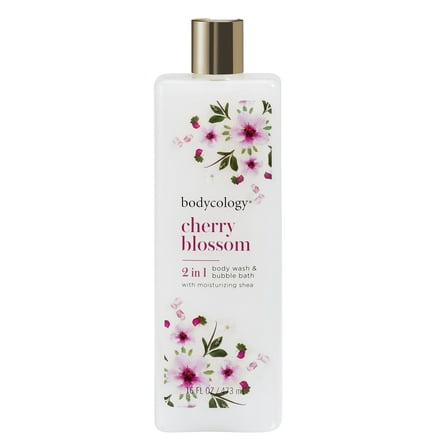 Bodycology Cherry Blossom 2 in 1 Moisturizing Body Wash and Bubble Bath, 16 fl oz