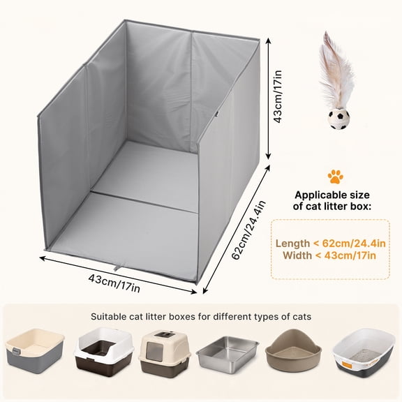 Cat litter box cover fence