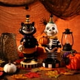 thumbnail image 5 of Ayieyill 2pcs Halloween Cat and Skeleton Figurines Vintage Halloween Black Cat Decor Halloween Table Decorations, 5 of 7