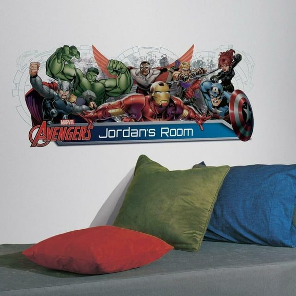 Avengers Assemble Headboard Giant Wall Decal with Alphabet