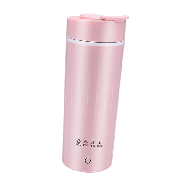 Hervidor eléctrico de viaje, calentador de agua, taza para bebidas, para trabajo al aire libre, camping Rosa