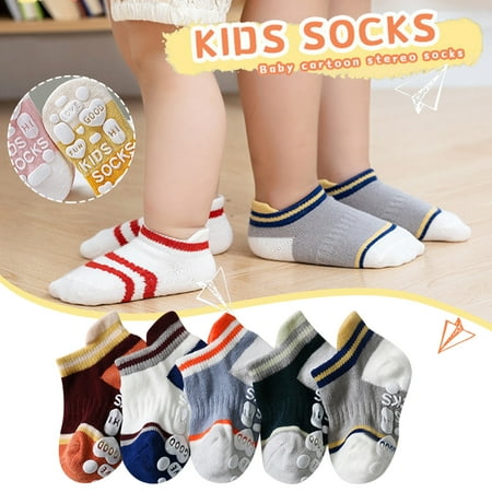 

CFXNMZGR Baby Socks 5Pair Toddler Baby Kids Girls Boys Non-Slip Socks Set