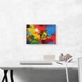 thumbnail image 2 of ARTCANVAS Red Yellow Blue Green Modern Rectangle Canvas Art Print - Size: 18" x 12" (1.50" Deep), 2 of 9