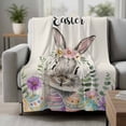 thumbnail image 2 of Happy Easter Bunny Blanket Soft Cozy Warm Throw Blanket for Couch, Plush Fuzzy Flannel Fleece Blankets for Sofa, Spring Floral Rabbit Vintage Bed Blankets Lightweight Gifts for Women, 30"x40", 2 of 9