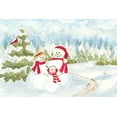 thumbnail image 2 of Reed, Tara 14x11 Black Ornate Wood Framed with Double Matting Museum Art Print Titled - Snowman Wonderland-Family Scene, 2 of 4