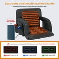 thumbnail image 2 of Slsy 25" Dual-Sided Heated Ion Stadium Seats for Bleachers with Back & Arm Support and Wide Cushion, Extra Portable 6 Reclinng Positions Bleacher Seat for Outdoor Camping Games Sports, 2 of 10