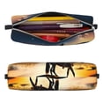 thumbnail image 2 of Fotbe Azure Sky Western Desert Cowboy Pattern Leather Pencil Case, Pencil Pouch with Durable Zipper, Compact and Stylish Organizer for Stationery, Art Supplies, Travel Essentials, 2 of 7