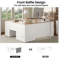 thumbnail image 4 of ModernMate 63" Height Adjustable Standing Desk with Privacy Panel, 2 Large One-Piece Desktops, L-Shaped Executive Workstation with 3-Drawer Filing Cabinet for Home Office, 4 of 6