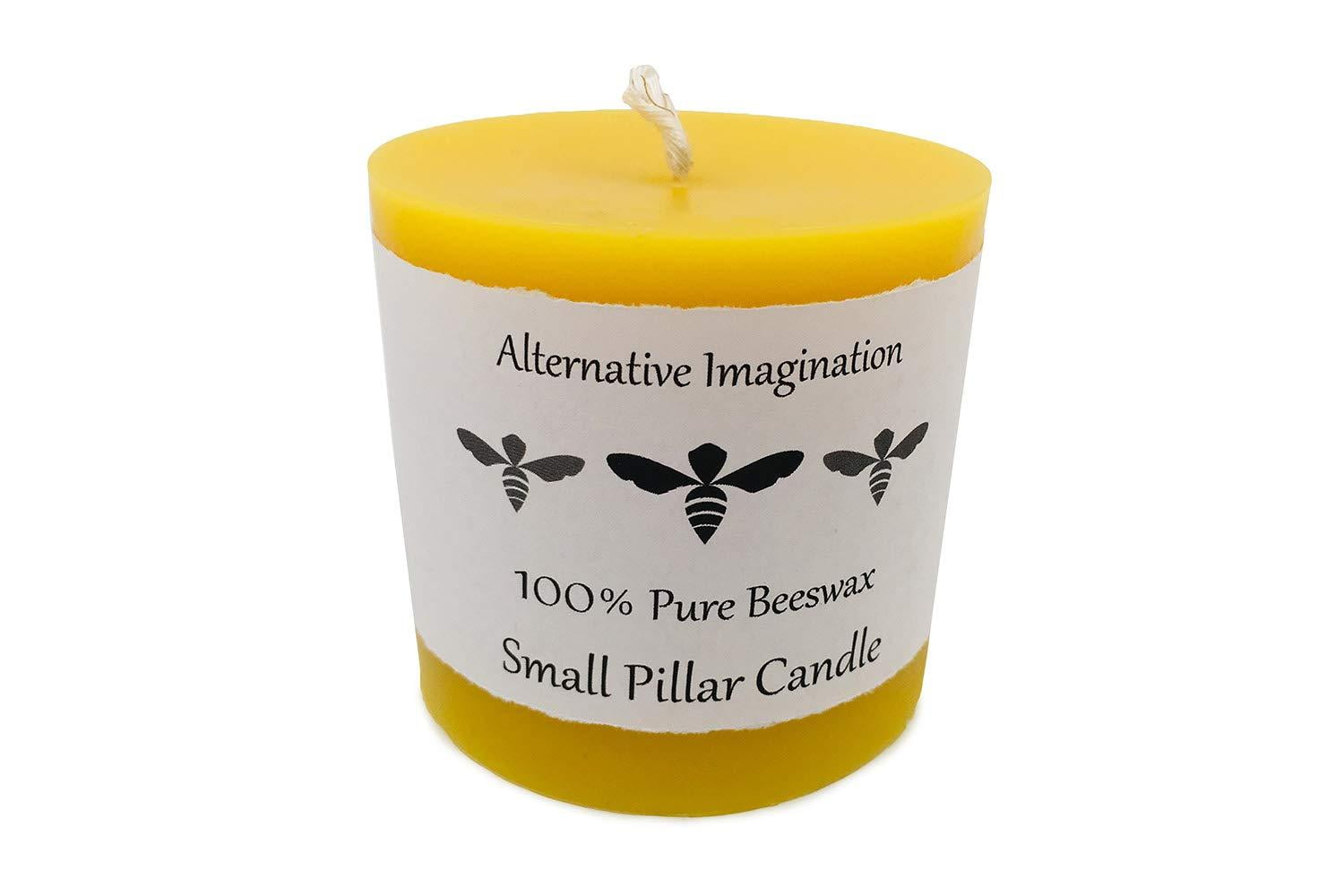 Handmade 100% Pure Beeswax Pillar Candles 100% Cotton Wick 3" Thick 