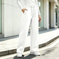thumbnail image 2 of GERsome Women's Fleece Wide Leg Pants Drawstring Elastic Waist Lounge Sweatpants with Pockets Winter Casual Trousers Size 2XL, 2 of 6