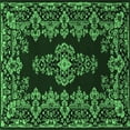 thumbnail image 1 of Ahgly Company Indoor Square Medallion Emerald Green Traditional Area Rugs, 4' Square, 1 of 4