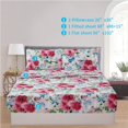 thumbnail image 2 of Floral Printed Sheet Set King Soft Microfiber Botanical Bed Sheets Extra Deep Pocket Pieces, 2 of 7
