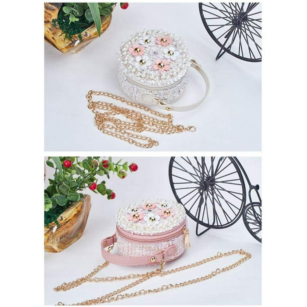 Round Plush Kid Shoulder Bag Crossbody Purse Adjustable Mini Messenger Bag for Children Toddler Baby Girls