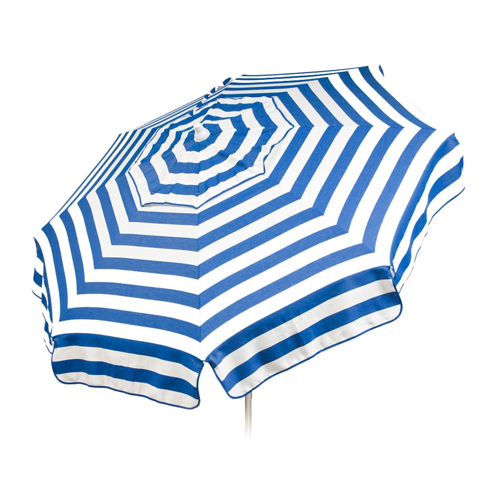 Italian 6.5 ft Cabana Stripes Royal Blue and White Patio Umbrella with Tilt 