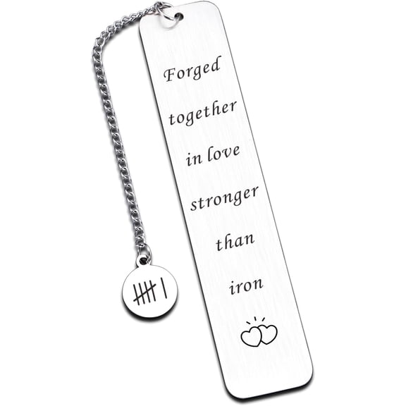 6th Anniversary Iron Gift for Him Her, Iron Gifts for 6th Anniversary, 6 Years Anniversary Bookmark Gifts for Wife Husband, Wedding Anniversarry Giift for Men Women Boyfriend Girlfriend, Couple Gift