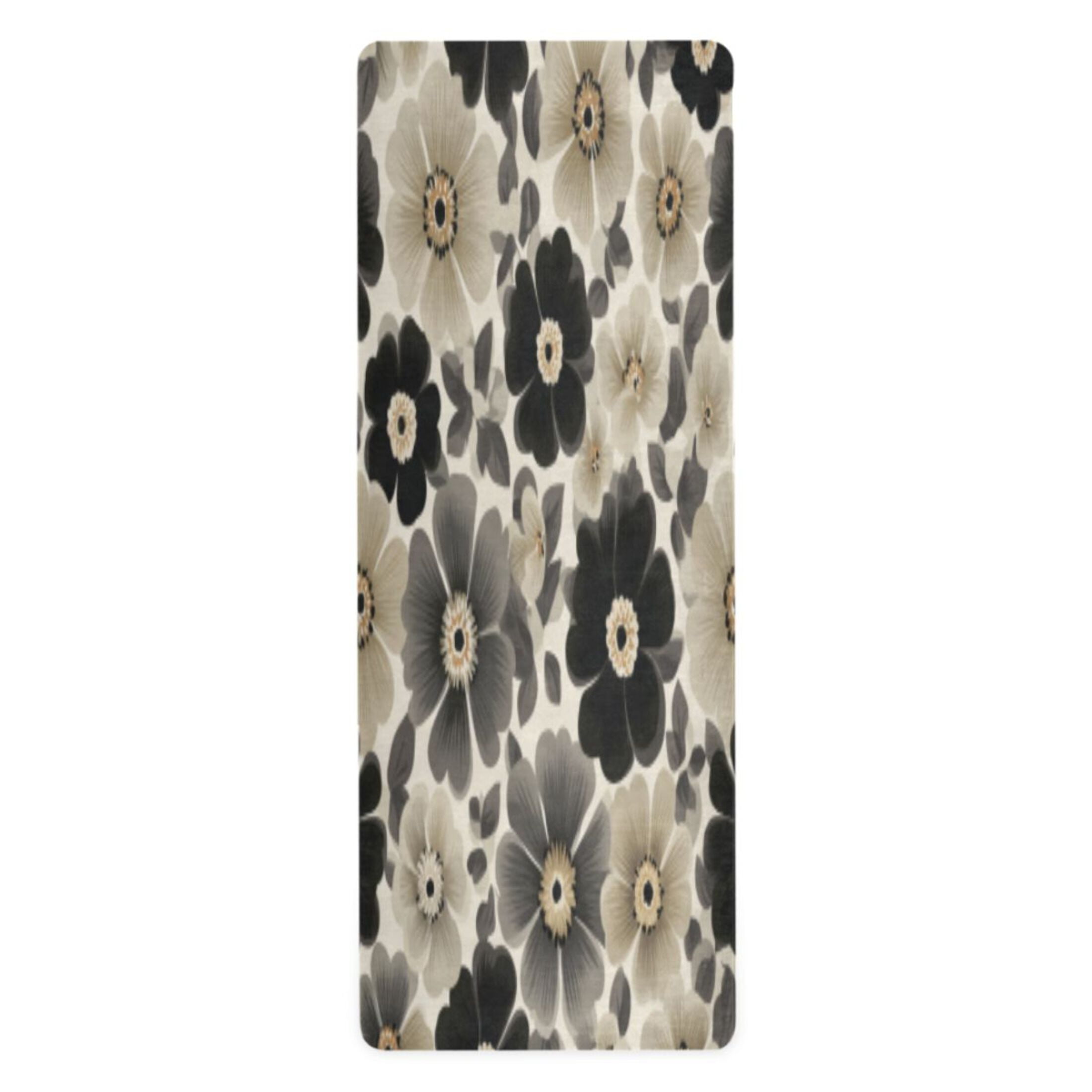 BZSMCE Yoga Mat Women Fitness Mat Monochrome Floral Dreamscape Pattern