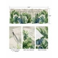thumbnail image 3 of Summer Leaves Curtain Valance for Windows/Living Room/Kitchen/Bathroom/Café, Short Rod Pocket Tier Curtain Window Treatment Panel Vintage Rustic Green Tropical Plants Topper Curtain 60''x18'', 3 of 6